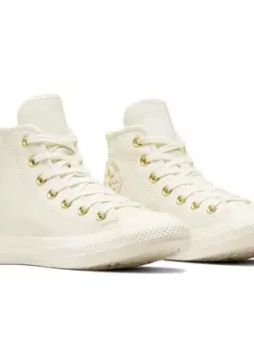 Converse Chuck Taylor All Star Leather High Top Sneakers- Egret/Gold